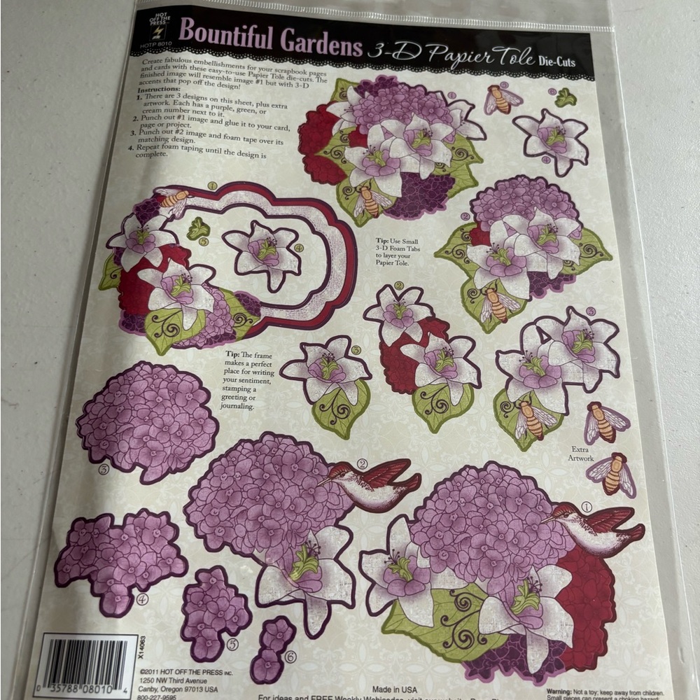 Bountiful Gardens 3-D Papier Tole Die-Cuts one sheet